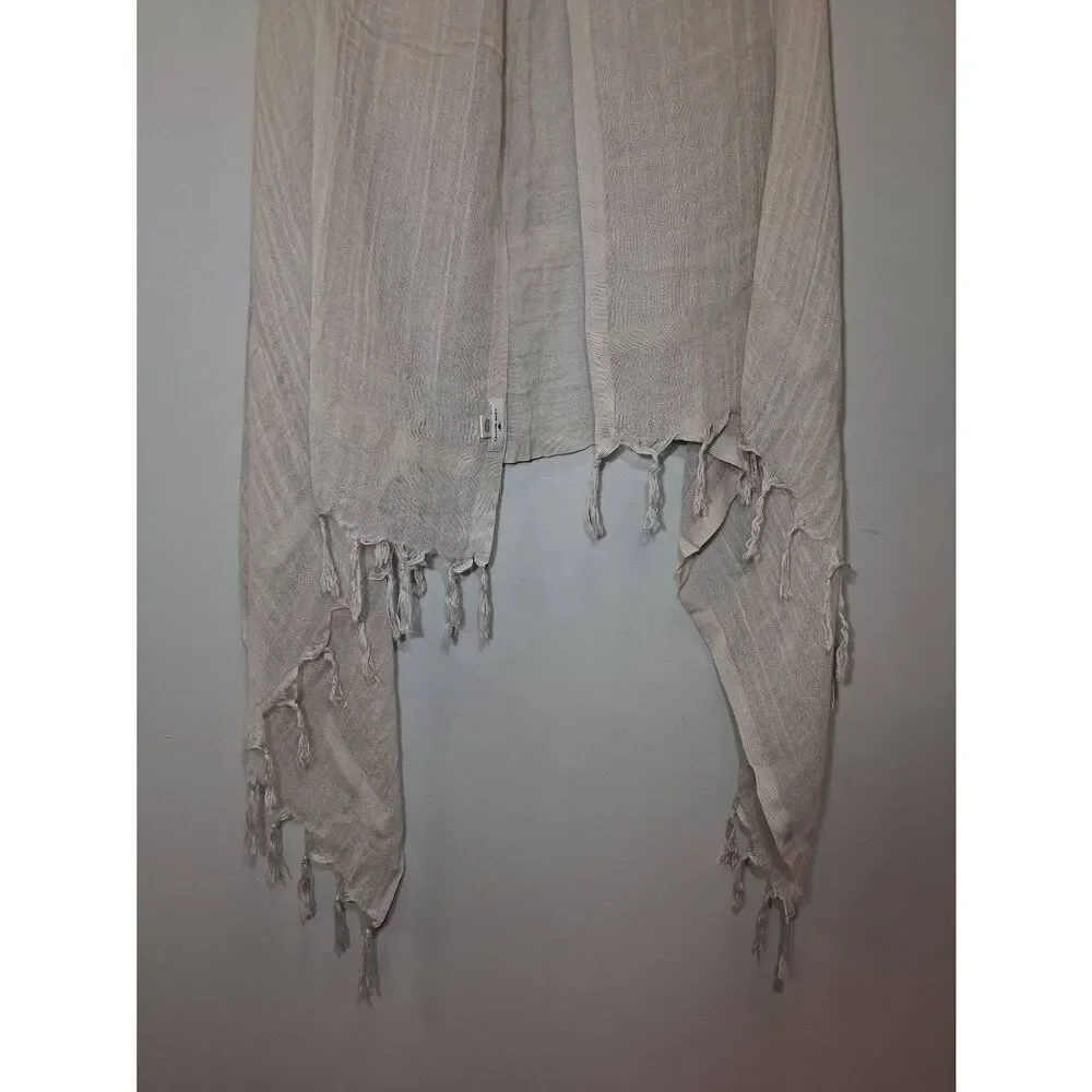 Love quotes womens long gauzy linen scarf beige cream spring summer lightweight